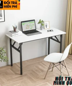 Bàn xếp gấp gọn đã lắp ráp sẳn , bàn làm việc , học tập KT R50 D80 C75 khung chân bàn phủ sơn 2 lớp tỉnh điện chống rỉ